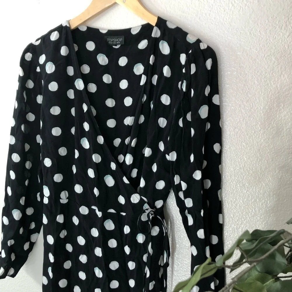 Topshop Polka Dot Wrap Dress